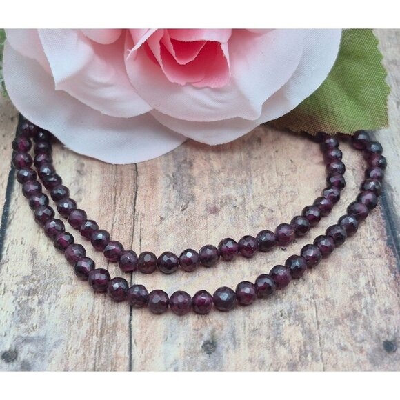 Purple Faceted Glass Bead Artisan Made Choker Necklace 16" Whimsy Goth Witchy - Picture 2 of 9